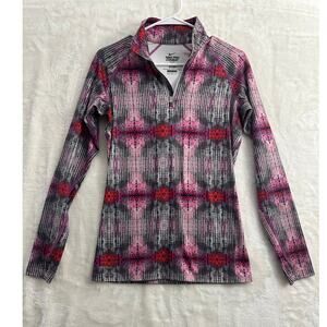 Nike Pro Combat Fitted Popover Top M Pink Tie Dye Activewear